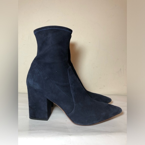 Loeffler Randall Shoes - Loeffler Randall suede Leather Blue Ankle Boots Booties Heel 3.5” size 10.5
